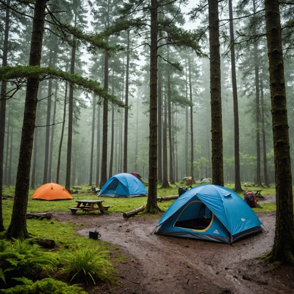 Quels sont les conseils pour camper en toute sécurité près des zones de fortes précipitations?